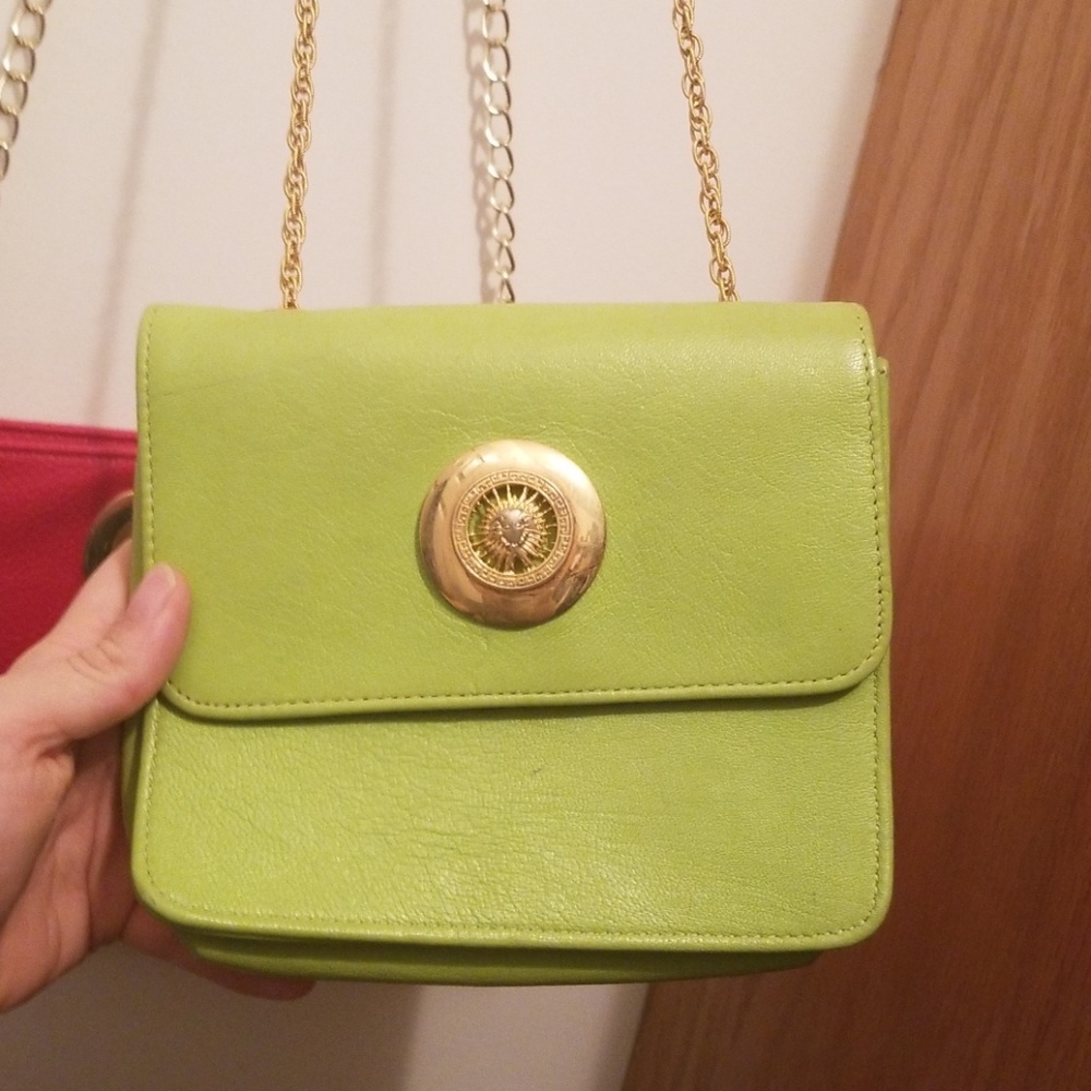 Small green clutch. Vintage